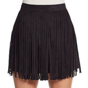 Suede fringe skirt